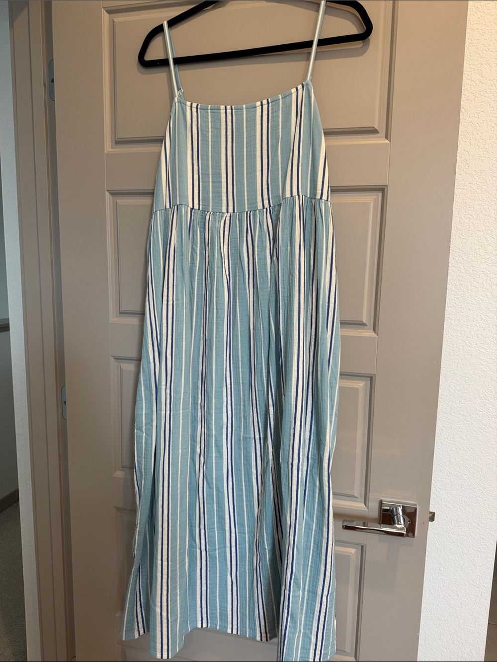 Hannah Anderson Striped Blue & White Maxi Dress